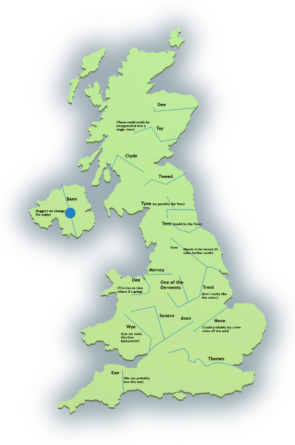 Map of UK's river network