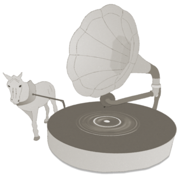 Horse-drawn record player